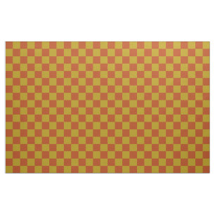 Classic Rust and Gold Chequerboard Pattern Fabric