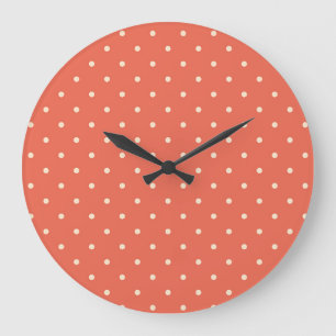 Classic Rust Polka Dot Large Clock