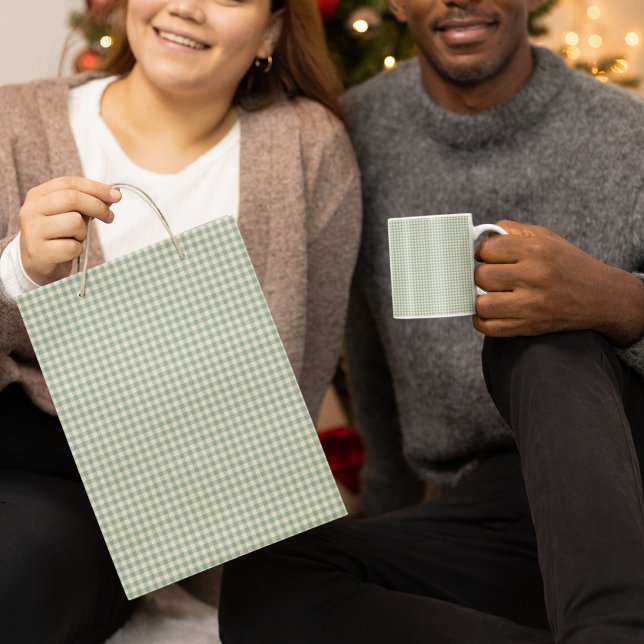 Classic Rustic Christmas Green Plaid Tartan  Small Gift Bag (Creator Uploaded)