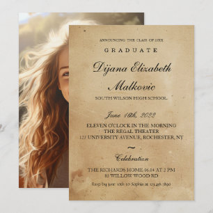 Classic Rustic Graduation Invitation