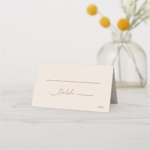 Classic Rustic Terracotta Script Modern Wedding Place Card