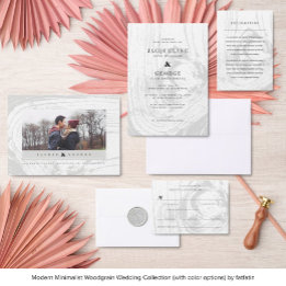 Classic Rustic Woodgrain Winter Wedding Chic Photo Save The Date