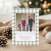Classic Sage Gingham Two Sided Family Photo