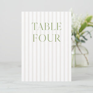 Classic Sage Green & Beige Mariage Numéro de table