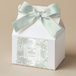 Classic Sage Green Landscape Toile Wedding Square Sticker<br><div class="desc">This elegant pattern features a classical landscape scene with stone steps of an ancient temple,  columns,  urns,  greenery and trees in subdued light and dark sage green tones. Includes an opaque label element with a thin border (the level of opacity can be customized in the design editor).</div>