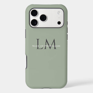 Classic Sage Green Monogram Business Style