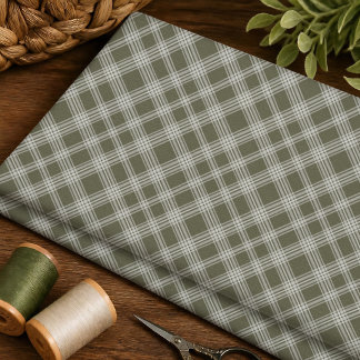 Classic Sage Green Plaid  Fabric