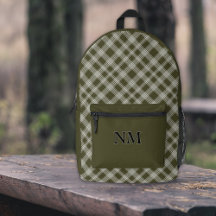 Classic Sage Green Plaid Personalized
