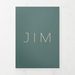 Classic Sage Green Simple Formal minimal Wedding Tri-Fold Card