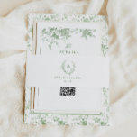 Classic Sage Green Toile Monogram Wedding Invitation Belly Band<br><div class="desc">Classic Sage Green Toile Monogram Wedding Belly Bands</div>