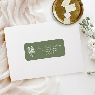 Classic Sage Green Wedding Guest Address Labels