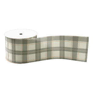 Classic Sage Tartan Grosgrain Ribbon