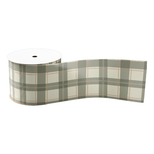 Classic Sage Tartan  Grosgrain Ribbon (Spool)