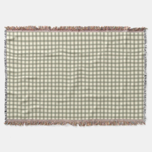Classic Sage Tartan Ralph Lauren Inspired Throw Blanket (Front)