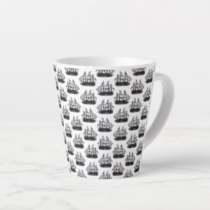 Classic Sailing Ships CUSTOM BACKGROUND COLOR Latte Mug
