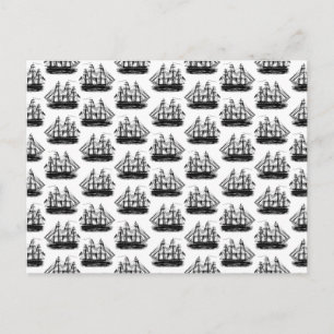 Classic Sailing Ships CUSTOM BACKGROUND COLOR Postcard