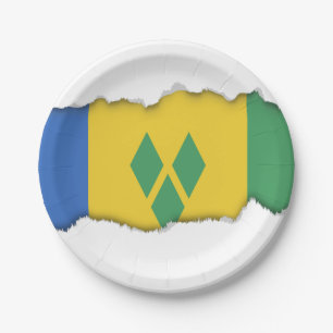 Classic Saint Vincent Flag Paper Plate