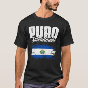 Classic Salvadorian Flag Puro Salvadoreño El Salva T-Shirt