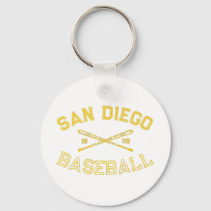 Classic San Diego California Baseball Fan Retro Vi Keychain