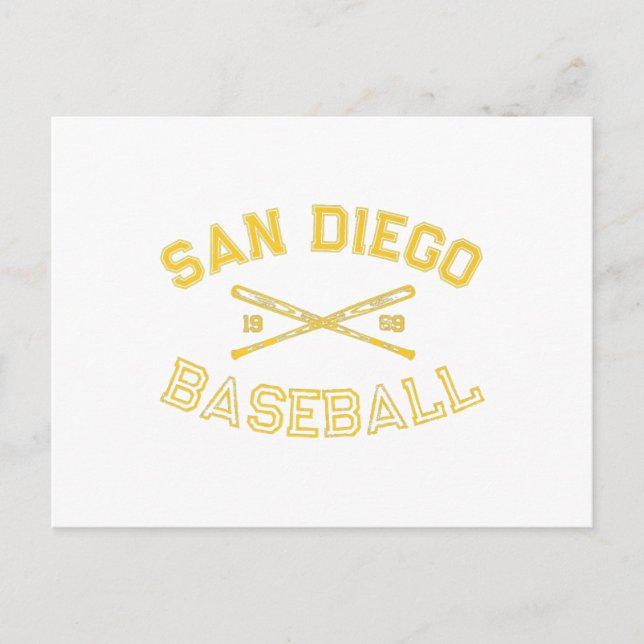 Classic San Diego California Baseball Fan Retro Vi Postcard (Front)