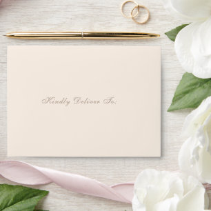 Classic Sandy Neutral Elegant Wedding Envelope