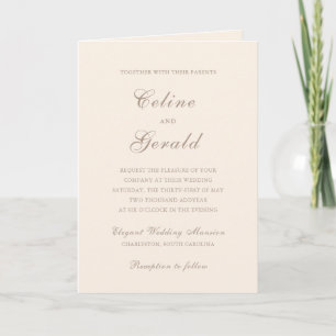 Classic Sandy Neutral QR Code Elegant Wedding Invitation