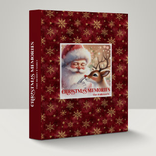 Classic Santa and Rudolph Festive Holiday Photo Binder