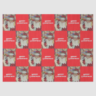 Classic Santa - Checking It Twice Holiday Red Tissue Paper