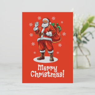 Classic Santa Claus bringing Christmas presents Holiday Card