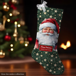 Classic Santa Claus Christmas Stocking Custom Name