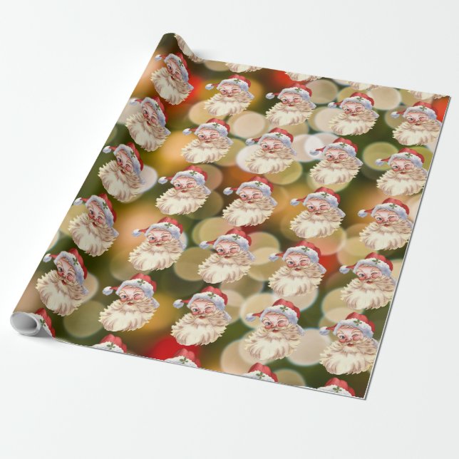 Classic Santa Claus Christmas Wrapper Wrapping Paper (Unrolled)