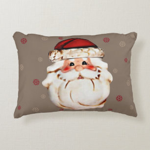 Classic Santa Claus Face Accent Pillow