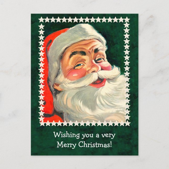 Classic Santa Claus Illustration Card to Customize (Front)