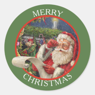 Classic Santa Claus Naughty or Nice List Classic Round Sticker