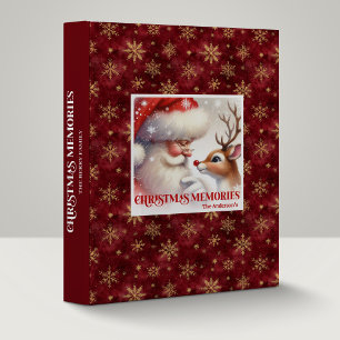 Classic Santa Claus Rudolph Holiday Scrapbook Gift Binder