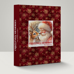 Classic Santa Claus Rudolph Memory Album Cozy Xmas Binder