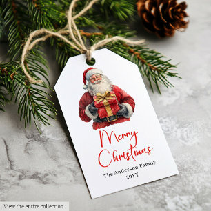 Classic Santa Claus Script Font Festive Gift Tags
