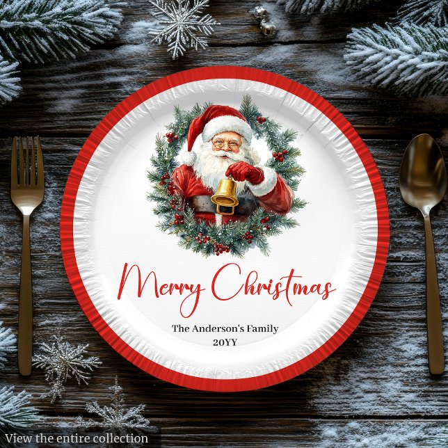 Classic Santa Claus Vintage Merry Christmas Plate (Classic Santa Claus Vintage Merry Christmas Plate)
