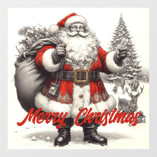 Classic Santa Old is Gold Window Cling