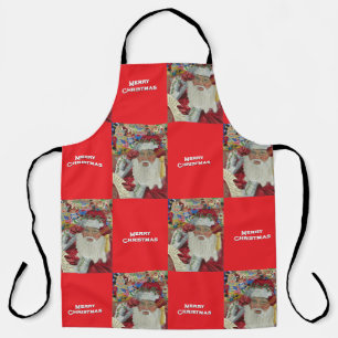 Classic Santa Red Checking It Twice Holiday Apron