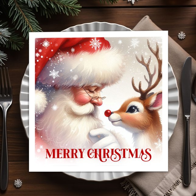 Classic Santa Rudolph Festive Dinner Set Napkin (Classic Santa Rudolph Festive Dinner Set)