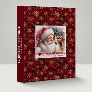 Classic Santa Rudolph Holiday Memory Album Xmas Binder