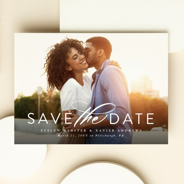 Classic save the date horizontal photo magnet (Creator Uploaded)