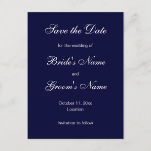 Classic Save the Date Postcards in Blue