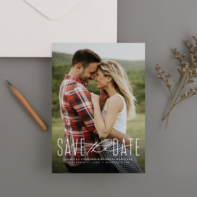 Classic save the date vertical photo magnet (Creator Uploaded)