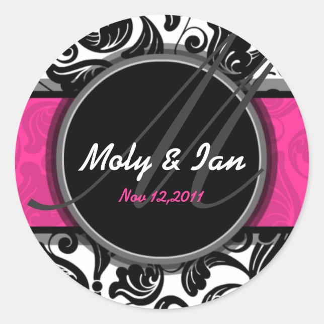 Classic Save the date wedding sticker A005 (Front)