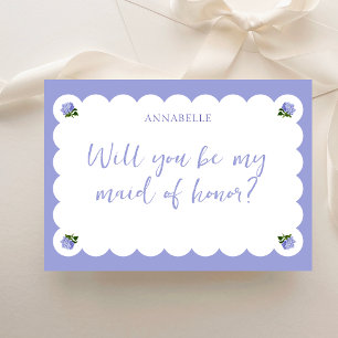 Classic Scallop Hydrangea Maid of Honour Proposal Card