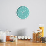 Classic School Mint Teal Clock<br><div class="desc">Classic looking clock, adjust the colours of the lines and background, as well as the font.</div>