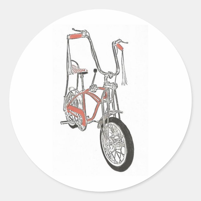 Classic Schwinn Orange Krate 60's Bike Bicycle Classic Round Sticker (Front)