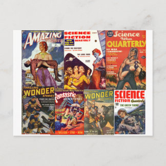 Classic science fiction mix postcard